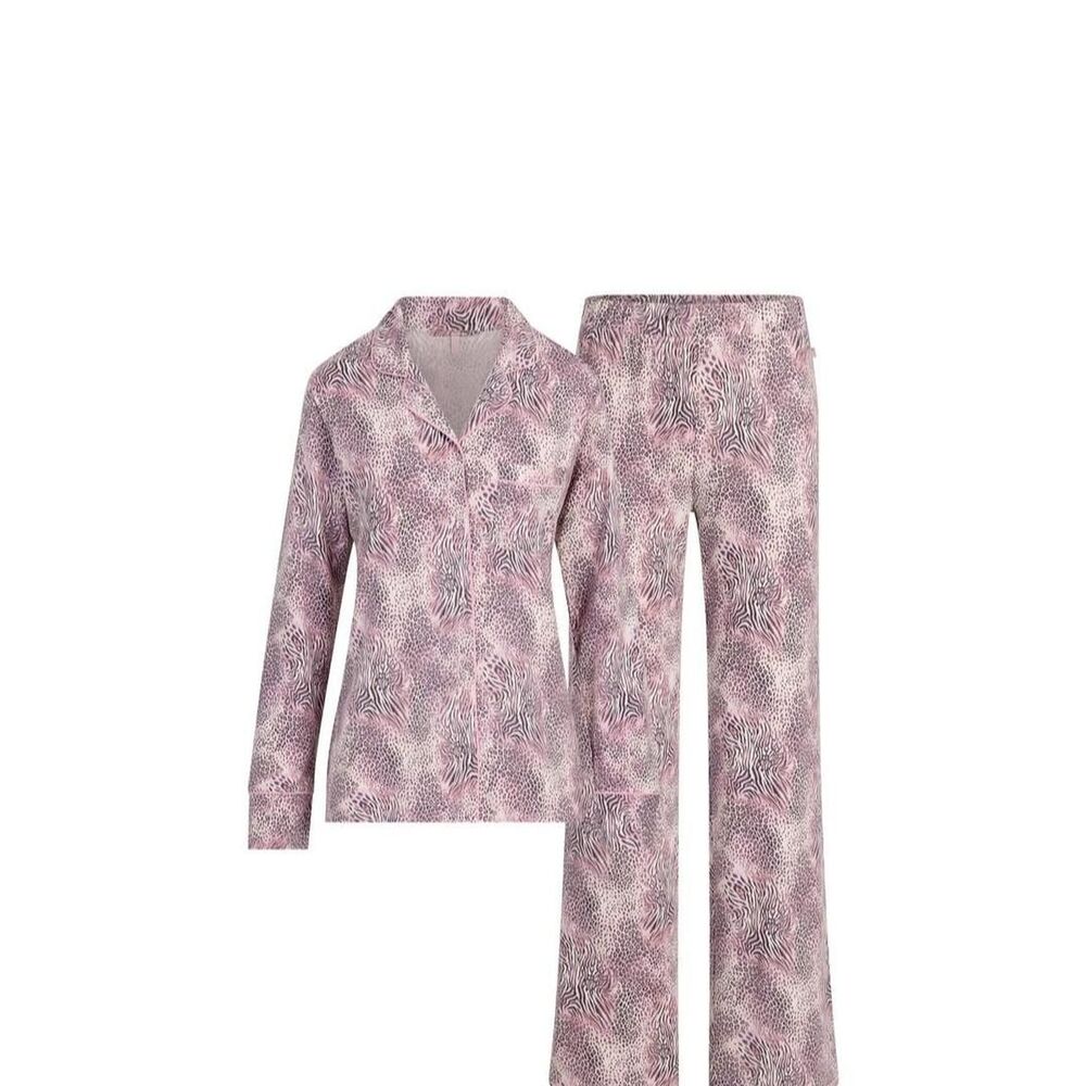 Skims Women's Pink and White Pajamas